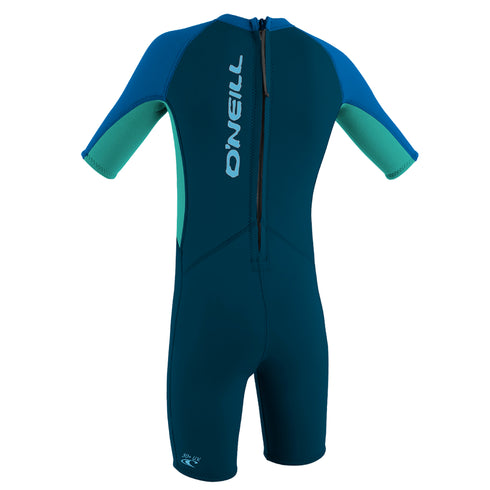 Toddler Reactor-2 2mm Back Zip S/S Spring - Boys - slate/lightaqua/ocean